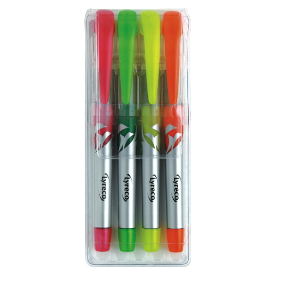 Alpedia Textmarker HL0101-WP4, Etui, pink, gelb, orange, grün, mittel Keilspitze 3662168006422 Alpedia 4 Stück