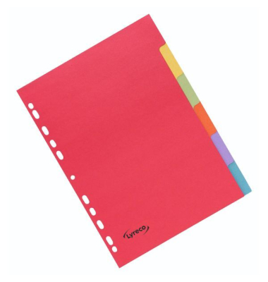 Kartonregister 29423, 6-teilig blanko, A4, 240 g/m&sup2;, farbige Taben, 6-teilig