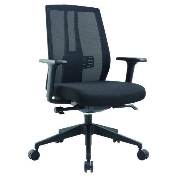 Alpedia Bürostuhl Pegasus, schwarz / schwarz, mit Armlehnen, bis 110kg, ohne Kopfstütze 3662168055024 Alpedia