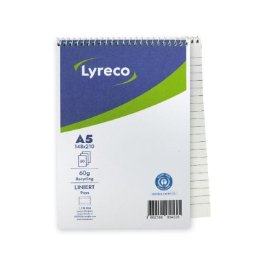 Stenoblock 400088851, liniert, A5, 60g, weiss, blau, 50 Blatt