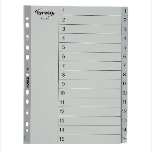 Alpedia Kunststoffregister 30036, 1 bis 15, A4, graue Taben, 15-teilig 3662168017916 Alpedia
