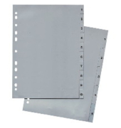 Kunststoffregister 29974, 1 bis 5, A4, graue Taben, 5-teilig