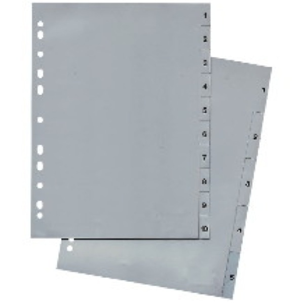 Alpedia Kunststoffregister 29974, 1 bis 5, A4, graue Taben, 5-teilig 4002030130890 Alpedia