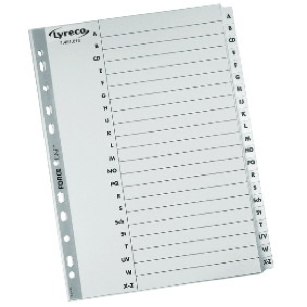 Alpedia Kartonregister 29490, A bis Z, A4, graue Taben, 20-teilig 4255704332117 Alpedia