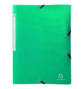 Eckspannmappe 55703E, A4 grün Recyceltes Polypropylen, mit 3 Einschlagklappen