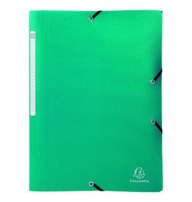 Eckspannmappe 55703E, A4 grün Recyceltes Polypropylen, mit 3 Einschlagklappen