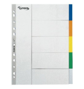 Kunststoffregister 30034, 5-teilig blanko, A4, farbige Taben, 5-teilig