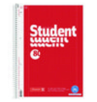 Collegeblock 106783801 Student, kariert / Kariert, A4, 70g, rot, 80 Blatt