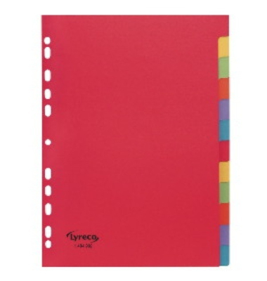 Kartonregister 29238, 12-teilig blanko, A4, 240 g/m&sup2;, farbige Taben, 12-teilig