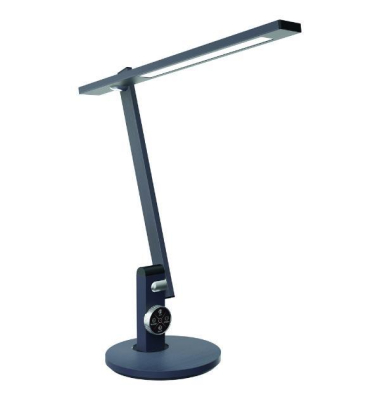 LED-Schreibtischlampe Bento, grau, mit Standfu&szlig;, dimmbar