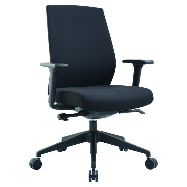 Alpedia Bürostuhl Phoenix, schwarz / schwarz, mit Armlehnen, bis 110kg, ohne Kopfstütze 3662168055031 Alpedia