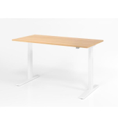 Sitz-Steh-Schreibtisch XMKA, elektrisch h&ouml;henverstellbar, 70-120cm (H), 160x80cm (BxT), rechteckig, eiche / wei&szlig;