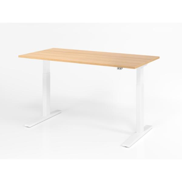 Hammerbacher Sitz-Steh-Schreibtisch XMKA, elektrisch höhenverstellbar, 70-120cm (H), 160x80cm (BxT), rechteckig, eiche / weiß 0000003210025 H