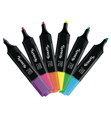Textmarker 4270555, pink, gelb, blau, violett, orange, grün, Groß Keilspitze