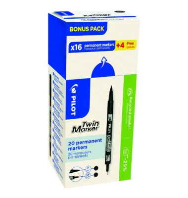 Permanentmarker 4045701P20, schwarz, Mittel, Fein Nadel, Konisch