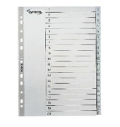 Kunststoffregister 30035, 1 bis 20, A4, graue Taben, 20-teilig