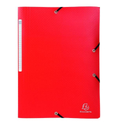 Eckspannmappe 55705E, A4 rot Recyceltes Polypropylen, mit 3 Einschlagklappen