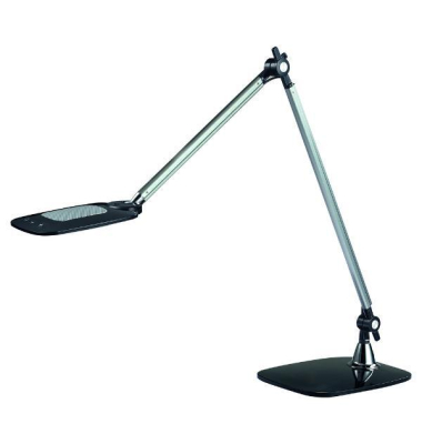 LED-Schreibtischlampe Jim, schwarz, mit Standfuß, dimmbar