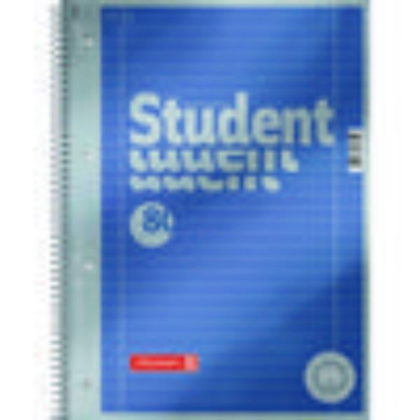 4003273566590 - BRUNNEN Student Premium Collegeblock DIN A4 Liniert Spiralbindung Pappkarton Blau Perforiert 160 Seiten 80 Blatt