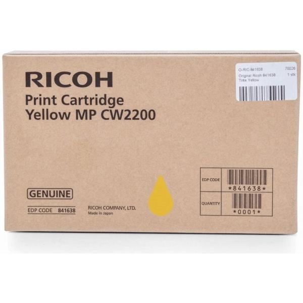 Ricoh 841638. 100 ml Yellow Ink Cartridge – Ink Cartridges, Yellow, MP cw2200, 100 ml