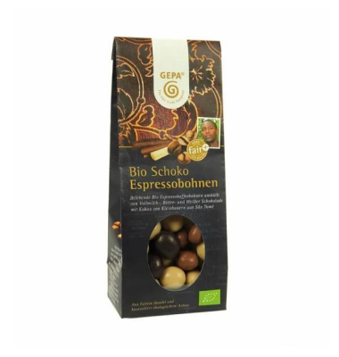 Bio Espressobohnen Schoko, 100g Bio Espressobohnen Schoko, 100g