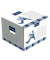 Archivbox 7761501, A4, wei&szlig;/blau, Karton