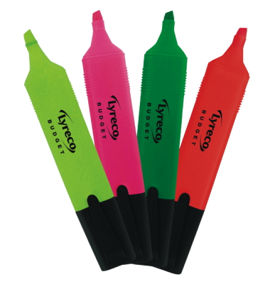 Textmarker Budget, 316307, Etui, 4-farbig sortiert, 2-5mm Keilspitze