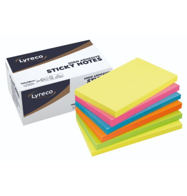 Haftnotizen 12953242, 75x125mm, hellblau/hellgelb/pink/blau/orange/grün, rechteckig