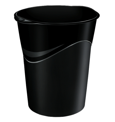 Papierkorb Neutral Style, Fassungsvermögen: 14 Liter, mattglänzend schwarz