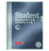 Collegeblock 1067128 Premium Student, kariert / Kariert, A4, 90g, grau, 80 Blatt