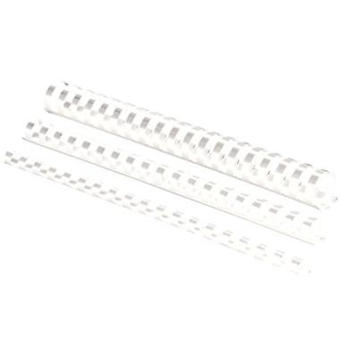 Plastikbinder&uuml;cken 5349802, US-Teilung, 21 Ringe auf A4, wei&szlig;, 45mm
