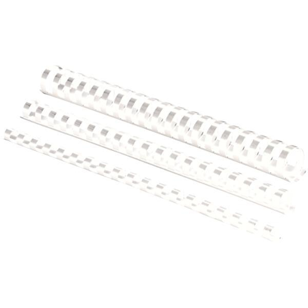 Fellowes Plastikbinderücken 5349802, US-Teilung, 21 Ringe auf A4, weiß, 45mm 0077511534980 Fellowes 50 Stück
