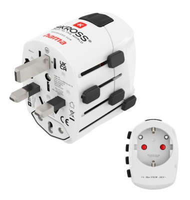 Reiseadapter World Travel Pro 223471, St: universal, Bu: SchukoEuro, weiß