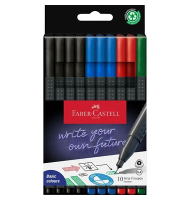 Fineliner-Set 1516 Grip, 151691, schwarz (Schreibfarbe: 4-farbig sortiert), 0,4mm