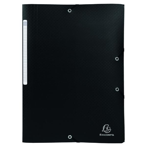 3130630557012 - Eckspannmappe Authentisch 55701E A4 schwarz recyceltes Polypropylen (PP) 400g mit 3 Einschlagklappen 3130630557012 Exacompta