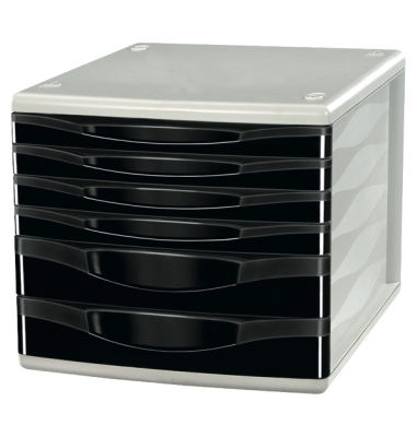 Schubladenbox Neutral Style, 6 Schubladen, schwarz