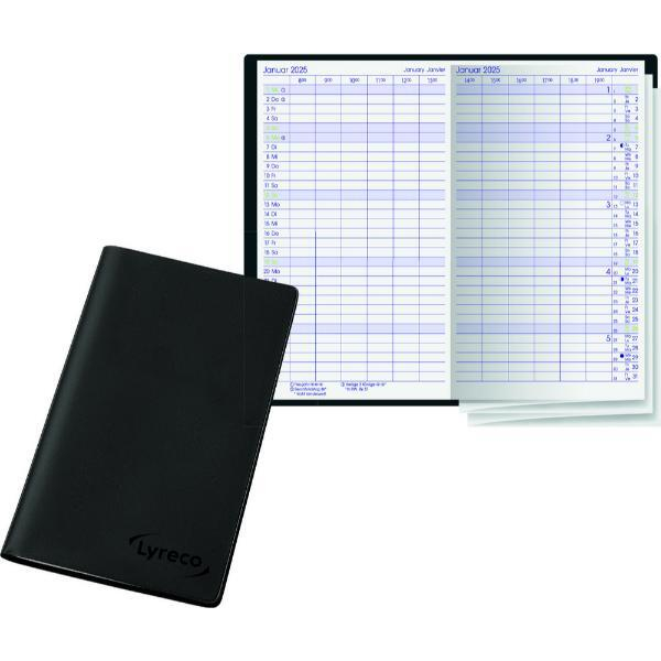 Alpedia Taschenkalender LY-TP-LEP, schwarz, 1 Monat / 2 Seiten, 8,7x15,3cm, 2027  Alpedia