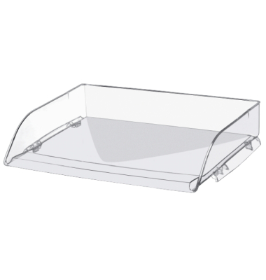 Briefkorb Neutral Style, stapelbar, Maße: 345 x 260 x 64mm, A4 quer, kristallklar