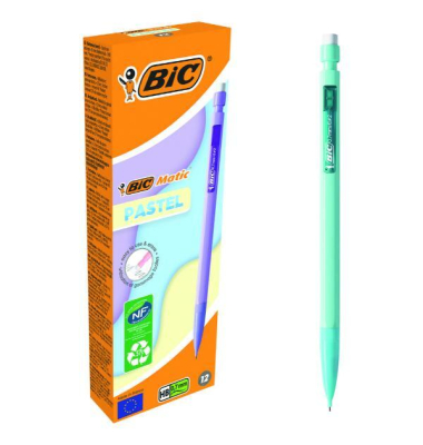 Druckbleistift-Set Matic Pastel, 511060, H&auml;rte HB, 0,7mm, farbig sortiert, mit Radiergummi