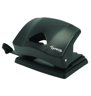 B&uuml;rolocher Lyreco 402010, schwarz, bis 2mm 20 Blatt, mit Anschlagschiene
