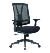 B&uuml;rostuhl Orion, schwarz / schwarz, mit Armlehnen, bis 110kg, ohne Kopfst&uuml;tze