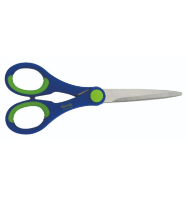 B&uuml;roschere Premium, Stahl, rostfrei, 17cm, blau