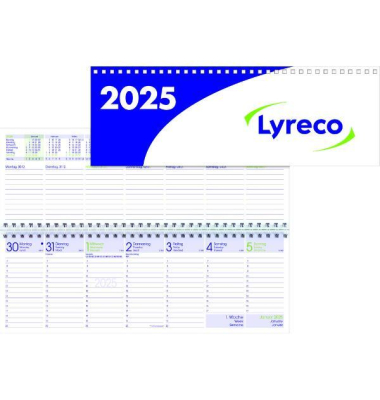 Schreibtischquerkalender LY-TQ-128, 1 Woche / 2 Seiten, 30x10cm, 2025
