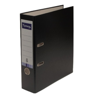 Ordner 10435451, A4 80mm breit Karton vollfarbig schwarz