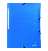 Eckspannmappe 55702E, A4 hellblau Recyceltes Polypropylen, mit 3 Einschlagklappen