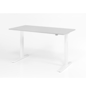 Schreibtisch XMKA, elektrisch h&ouml;henverstellbar, 70-120cm (H), 180x80cm (BxT), rechteckig, grau / wei&szlig;