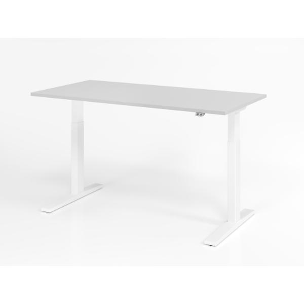 4032062190968 - Schreibtisch XMKA elektrisch höhenverstellbar 70-120cm (H) 180x80cm (BxT) Rechteckig grau   weiß 4032062190968 Hammerbacher