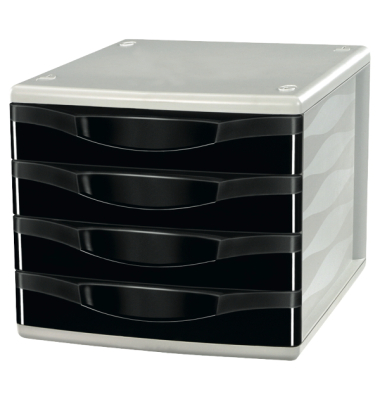 Schubladenbox Neutral Style, 4 Schubladen, schwarz