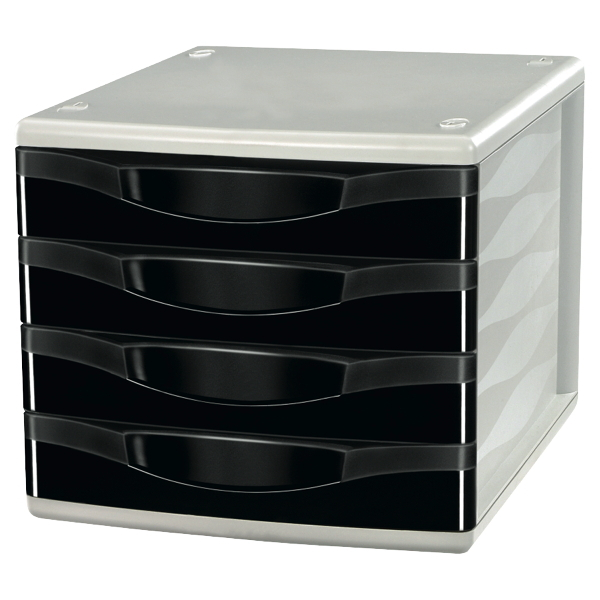 Alpedia Schubladenbox Neutral Style, 4 Schubladen, schwarz 3662168016360 Alpedia