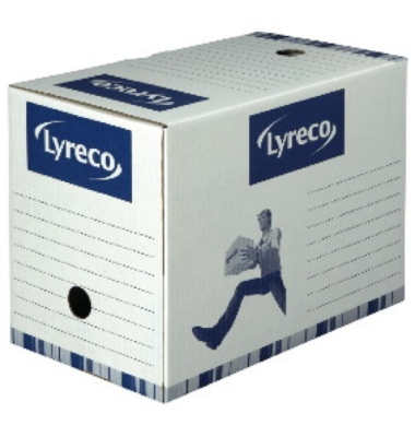 Archivbox 7761901, A4, wei&szlig;/blau, Karton